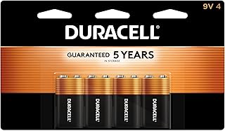 Батарейки Duracell Coppertop 9 В, 4 шт. (упаковка из 1 шт.), долговечные универсальные щелочные батарейки 9 В для бытовых и офисных устройств.