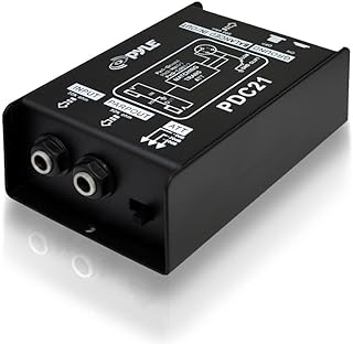 Pyle Premium Direct Injection Audio Box - пассивный DI-бокс размером 2,36" x 4,09" с подавителем шума и аттенюатором входа для подключения гитары и бас-гитары, 1/4-дюймовый трансформаторный разъем для балансных и небалансных XLR-выходов.