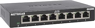 NETGEAR 8-портовый гигабитный Ethernet-коммутатор начального уровня (GS308) — домашний сетевой концентратор, офисный Ethernet-разветвитель, подключение по принципу Plug-and-Play, бесшумная работа, настольное или настенное крепление.