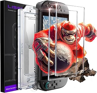 Защитная пленка для экрана Nintendo Switch 2 LISEN [Обновление 2025 года] (антибликовое покрытие и комплект для автоматической регулировки) Защитное закаленное стекло для Switch 2 [максимально долговечное] Полное покрытие Switch 2 Аксессуары для предзаказа, 2 шт.