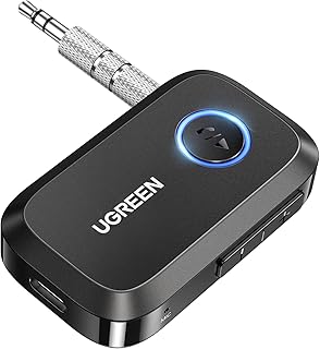 UGREEN 5.4 Aux Bluetooth адаптер, шумоподавление, 3,5 мм AUX Bluetooth автомобильный адаптер, беспроводной аудиоприемник для домашней стереосистемы/проводных колонок, время работы от батареи 15 часов