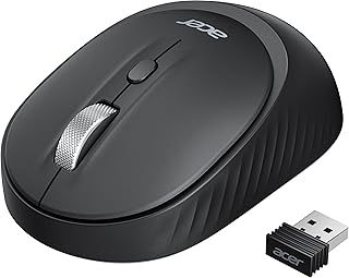 Беспроводная Bluetooth-мышь Acer для ноутбука, компьютерная мышь (BT5.2+2.4 ГГц), малый и средний размер, для левшей и правшей, офисная USB-мышь с USBA-приемником, 4 кнопки, совместима с ПК, настольным компьютером.