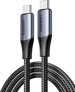 Кабель UGREEN USB C — USB C 3.2 Gen 2, кабель USB C для видеомониторов 4K, передача данных 10 Гбит/с, быстрая зарядка PD 240 Вт для iPhone 16/15, Samsung Galaxy S24/S23, MacBook Pro, iPad Pro, Dell XPS, длина 3,3 фута.