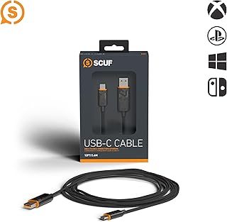 Плетеный USB-C кабель SCUF — черный, 2 метра / 1,8 метра, для подключения и зарядки контроллеров Xbox, контроллеров PS5 и смартфонов — Xbox Series X;