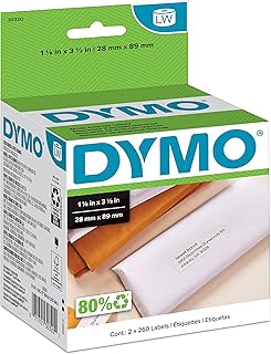 Адресные почтовые этикетки DYMO LW для принтеров этикеток LabelWriter, белые, 1-1/8'' x 3-1/2'', 2 рулона по 260 штук.