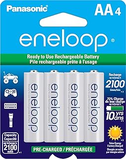Аккумуляторные батареи Eneloop Panasonic BK-3MCCA4BA AA 2100 циклов, никель-металлгидридные, предварительно заряженные, комплект из 4 батарей.