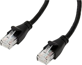 Патч-кабель Amazon Basics RJ45 Cat-6 Ethernet, скорость передачи 1 Гбит/с, позолоченные разъемы, 15 метров, для ПК, телевизора, планшета, маршрутизатора, принтера, черный.