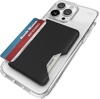 Аксессуар Speck для iPhone в виде чехла MagSafe — съемный замок ClickLock с нескользящей защелкой — вмещает 1-3 карты — мягкое на ощупь покрытие, устойчивый к царапинам держатель для карт, разработанный для MagSafe — черный