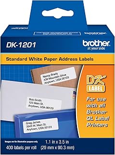 Оригинальные адресные этикетки Brother DK1201, вырезанные по контуру, стандартные, рулонные, для принтеров QL (DK1201)