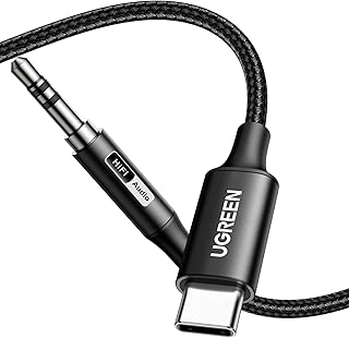 UGREEN USB C — Aux Type C — 3,5 мм аудиоадаптер Hi-Res 32 бит/384 кГц стерео кабель для наушников, автомобильный вспомогательный кабель, совместимый с iPhone 16, 15 Pro Max Plus, Galaxy S25, S24 Ultra, iPad Pixel 9, 3,3 фута