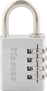 Замок Master Lock 643DWD с возможностью установки собственного кодового слова, ширина 1-9/16 дюйма, серебристый.
