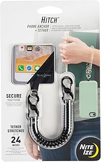 Крепление и страховочный ремешок для телефона Nite Ize Hitch — противоугонный ремешок для мобильного телефона — крепление и страховочный ремешок для чехла телефона, обеспечивающие защиту от падений — черный ремешок