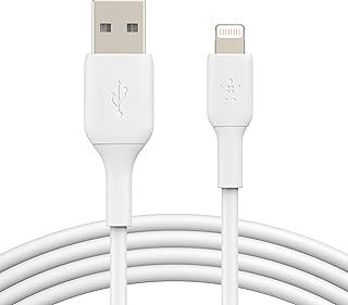 Кабель Belkin BoostCharge Lightning — 3 метра (9,8 фута/9,8 м) — сертифицированный MFi кабель USB-Lightning для зарядки iPhone — кабель для iPhone — зарядный кабель для iPhone — зарядное устройство Apple — USB-зарядное устройство для телефона — белый