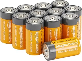 Набор из 12 щелочных универсальных батареек Amazon Basics типа C, 1,5 В, срок хранения 5 лет.