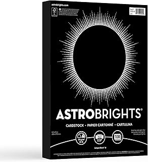 Цветной картон Astrobrights, плотность 65 фунтов, размер 8,5 x 11 дюймов, цвет Eclipse Black, 100 листов в упаковке.