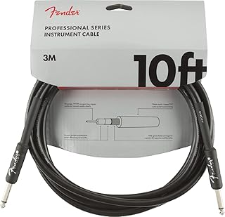 Инструментальный кабель Fender Professional Series, гитарный кабель 3 метра, аксессуары для гитар, сценический, с защитой от перегибов, черный.