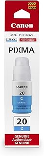 Оригинальный флакон с голубыми чернилами Canon GI-20, совместимый с принтерами PIXMA G6020 и G5020 MegaTank.