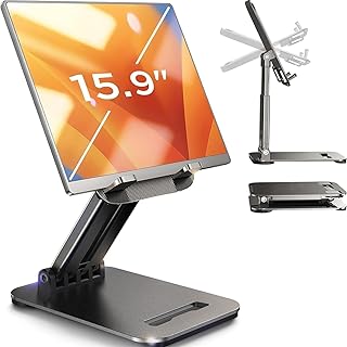 Подставка для планшета LISEN для iPad, настольная, складная, для дома, офиса, путешествий, для iPad, для общежития, колледжа, портативная, подходит для монитора, планшетов, Kindle, iPhone 4-15,9 дюймов, черная.