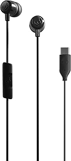 Проводные наушники Skullcandy Jib USB-C с шумоизоляцией, встроенным микрофоном, управлением звонками и воспроизведением для iPhone и Android, а также амбушюрами разных размеров для индивидуальной подгонки — черный цвет.