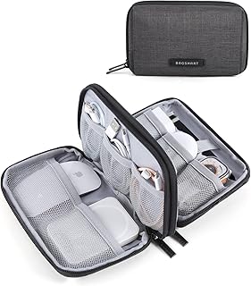 Органайзер для электроники BAGSMART, дорожный чехол для кабелей и зарядных устройств, черный.