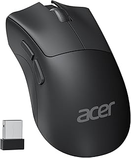 Беспроводная мышь Acer, компьютерная мышь 1200 DPI для ноутбука с USB-приемником 2,4 ГГц, 5 кнопок, совместимая с Windows, macOS, Android (черная)