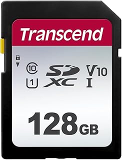 Карта памяти Transcend 128 ГБ SDXC, скорость до 100 МБ/с, для видеокамер Canon, Nikon, Sony, фотоловушек, камер Panasonic, UHS-I U1 V10, Full HD Class 10 High-Speed ​​SD Card