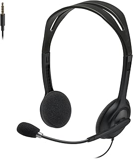 Проводные наушники Logitech H111, стереофонические наушники с микрофоном с шумоподавлением, аудиоразъем 3,5 мм, для ПК/Mac/ноутбука/смартфона/планшета — черные.