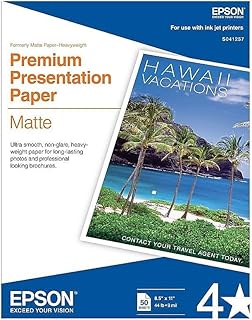 Плотная матовая бумага Epson 8,5x11 дюймов, 50 листов (S041257),
