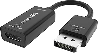 Конвертер Amazon Basics DisplayPort (4k@60Hz) в HDMI (несовместим с USB-портом), черный, 9,25 x 0,87 x 0,47 дюйма