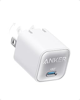 Зарядное устройство Anker Nano USB C, 30 Вт, PIQ 3.0, складное, для быстрой зарядки iPhone 16/15 серии, Galaxy, iPad, совместимо с MagSafe.
