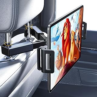 Держатель для планшета LISEN для подголовника автомобиля, автомобильный держатель для iPad, аксессуары для путешествий на заднем сиденье, необходимые в длительных поездках с детьми, черный, подставка для планшета iPad Pro Air Mini Galaxy Fire 4,7-12,9 дюймов.