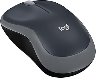 Беспроводная мышь Logitech M185, 2,4 ГГц с мини-приемником USB, 12 месяцев работы от батареи, оптическое отслеживание 1000 DPI, подходит для ПК/Mac/ноутбуков — цвет Swift Grey.