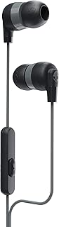 Проводные наушники Skullcandy Ink’d+ с разъемом 3,5 мм, шумоизоляция, встроенный микрофон, управление звонками и воспроизведением, амбушюры разных размеров в комплекте для индивидуальной подгонки, удобны для путешествий — черные.