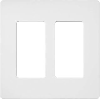 Декоративная/настенная панель Lutron Claro на 2 ячейки, для диммеров, выключателей и аксессуаров, установка с помощью защелок, без видимых винтов, матовый цвет, SC-2-SW, снежный цвет
