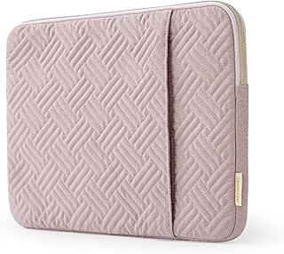 Чехол для ноутбука BAGSMART, совместимый с MacBook Air/Pro, ноутбуками 13-13,3 дюйма, MacBook Pro 14 дюймов, чехол для MacBook Air M2 13 дюймов, водоотталкивающий защитный чехол с карманом, розовый.