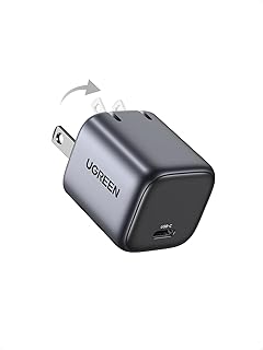 Зарядное устройство UGREEN 30 Вт USB C, компактный складной сетевой адаптер Nexode на основе GaN PPS, адаптер питания USB-C для iPhone 16/15/14/13, Galaxy S25/S24/S23 (черный)