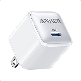 Зарядное устройство Anker USB C мощностью 20 Вт (Nano Pro), компактное быстрое зарядное устройство PIQ 3.0 для iPhone 16/15/14/13 серии, Galaxy, Pixel 4/3, iPad (кабель в комплект не входит).