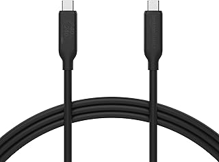 Кабель для быстрой зарядки Amazon Basics USB-C — USB-C 4, 40 Гбит/с, видео 8K, 240 Вт, сертификат USB-IF, совместимость с Thunderbolt 4/3, для Apple iPhone 16/15, iPad, Samsung Galaxy, планшетов, ноутбуков, длина 1 метр, черный.