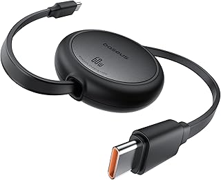 Кабель USB C, Baseus 60 Вт, мини-кабель с выдвижным разъемом USB C — USB C для быстрой зарядки, 4-ступенчатая регулировка длины, зарядный кабель USB Type C для iPhone 16 15 Pro Plus Pro Max, MacBook, iPad, Galaxy S24/S23