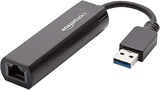Адаптер Amazon Basics USB 3.0 — гигабитный Ethernet-адаптер 10/100/1000, черный.