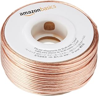Акустический кабель Amazon Basics, простая сборка, сечение 16 AWG, бронзовый, 100 футов.
