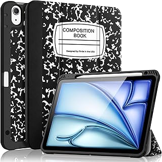 Чехол Fintie SlimShell для iPad Air 11-дюймовый M3 (2025) / M2 (2024), iPad Air 5-го (2022) / 4-го поколения (2020) 10,9 дюймов - гибкий мягкий чехол из ТПУ с держателем для стилуса и тетрадкой.
