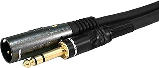 Кабель Monoprice XLR Male — 1/4-дюймовый TRS Male — позолоченный, обеспечивает высокое качество звука и устраняет шумы в студии звукозаписи и на сцене, 16AWG, 6 футов, черный.
