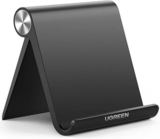 Регулируемая портативная настольная подставка для планшета UGREEN, совместимая с iPad Pro 11 9.7 10.5 Air Mini 5 4 3 2 iPhone 16 15 14 13 12, черная.