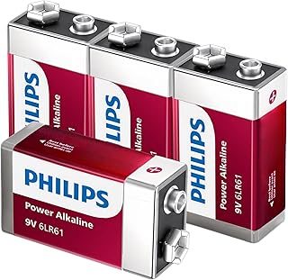 Батарейки PHILIPS 9 В - Набор из 4 щелочных батареек 9 В, длительный срок службы до 5 лет при хранении, герметичная конструкция, универсальные батарейки 9 В для всех бытовых и офисных нужд.