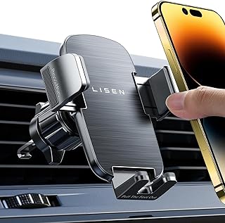 Автомобильный держатель для телефона LISEN 2025, держатель для телефона в вашем автомобиле [совместим с толстыми чехлами] Автомобильный держатель для телефона на вентиляционную решетку, более широкий зажим и металлический крючок, автомобильный держатель для мобильного телефона iPhone Pro Max, смартфоны Samsung