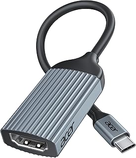 Адаптер Acer USB-C — HDMI 4K@60Hz (высокоскоростной, Thunderbolt 3/4) Type C — HDMI, совместимый с MacBook Pro/Air, iPhone 16, 15 Pro/Max, iPad Pro/Air, Surface, Dell XPS, Chromebook и другими устройствами.