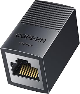 Удлинитель Ethernet UGREEN 10 Гбит/с, комплект из 2 удлинителей Ethernet с поддержкой PoE, дальность действия 328 футов, совместим с кабелями Cat8, Cat7, Cat6, Cat5, черный.