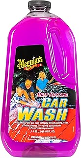 Автошампунь Meguiar's Deep Crystal Car Wash – очищает краску, усиливает блеск и сохраняет восковое покрытие, сбалансированный по pH, обладает превосходной пенообразующей способностью, 64 унции.