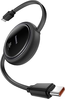 Кабель Baseus USB C — USB C, выдвижной кабель для быстрой зарядки USB C 5A мощностью 100 Вт, с 4-ступенчатой ​​регулировкой длины, для зарядки iPhone 16 15 Pro Plus Pro Max, MacBook, iPad, Samsung S24/S23+ (1 метр)